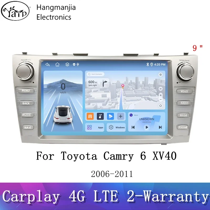 

hangmanjia android 13 Car Radio For Toyota Camry XV40 Aurion 2007-2011 Carplay Head Unit Multimedia Player GPS Navigation Stereo