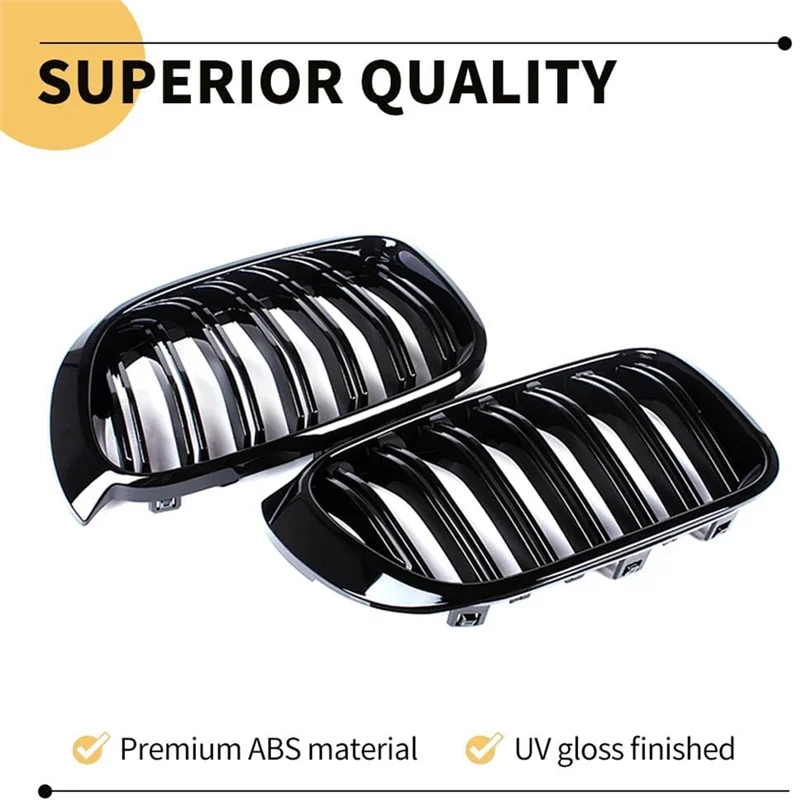 

Front Kidney Grill For BMW X3 F25 LCI 2015-2017 X4 F26 2015-2018 Double Slats Grill