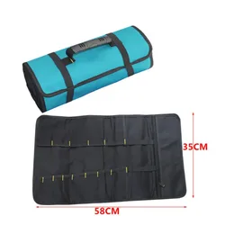 1PC Tool Roll Bag Heavy Duty Roll Up Tool Bag Wrench Roll Multipurpose Tool Organizer Bag for Electrician Folding Tool Bag