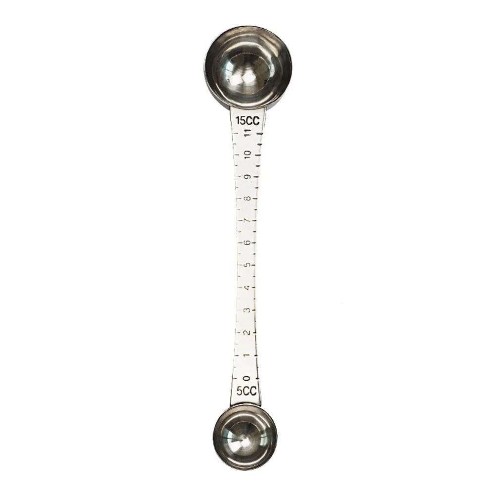

Double-Headed Stainless Steel Coffee Measuring Spoon Kitchen Gadget For Powder Sugar Flour Scoop Tool Silver Color
