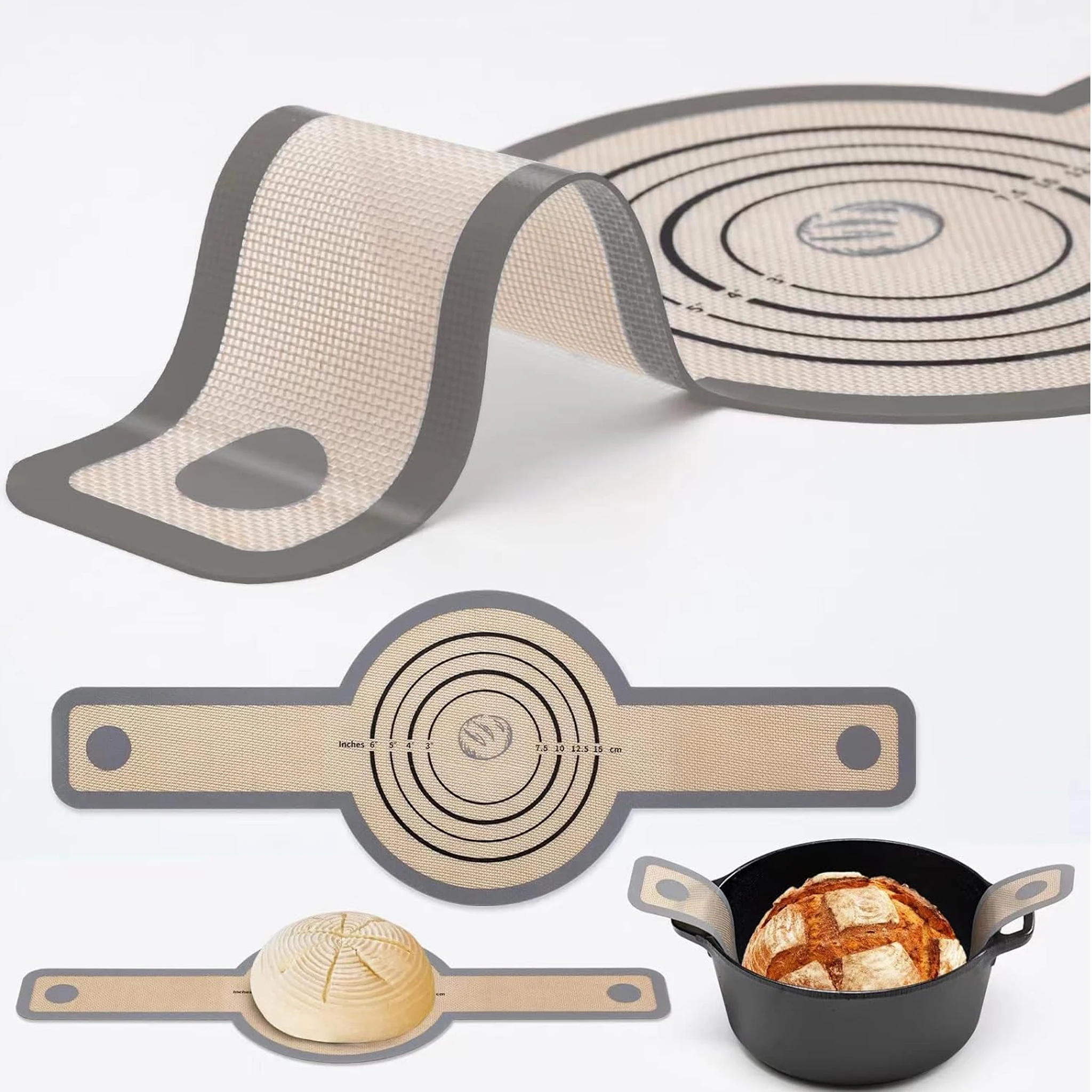 Silicone Bread Sling for Dutch Oven Portable Long Handles Non-Stick Reusable Mat Easy Clean Sourdough Transfer