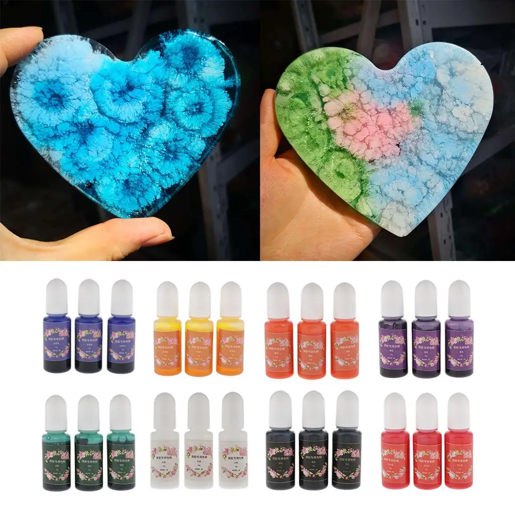Transparent Epoxy Resin Dye Liquid Set for DIY Jewelry Epoxy Pigment and Crafting Resin Accessories Kit