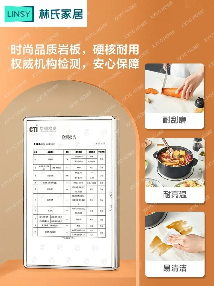 Modern Minimalist Stone Plate Dining Table Household Folding Variable round Table with Induction Cooker