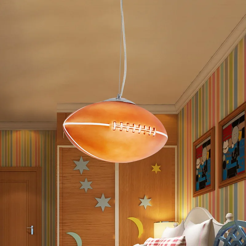 

Children's room basketball LED lighting cartoon bedroom chandelier kindergarten rugby theme chandelier