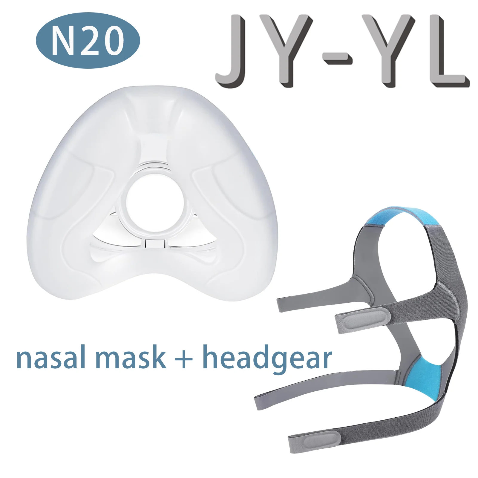 

N20 Nasal Mask, CPAP Replacement Cushion, Sleep Apnea Nose Mask, Help Sleep Better, Soft Silicone Pad, Universal Headband