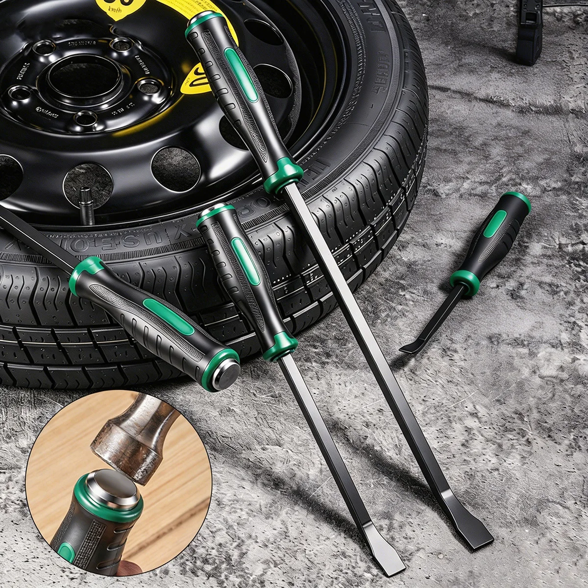 Motorcycle Tire Lever Pry Bar Steel Anti-Scratch Long Handle For Car Bicycle Tire Removal Replacement Repair Hand Tools