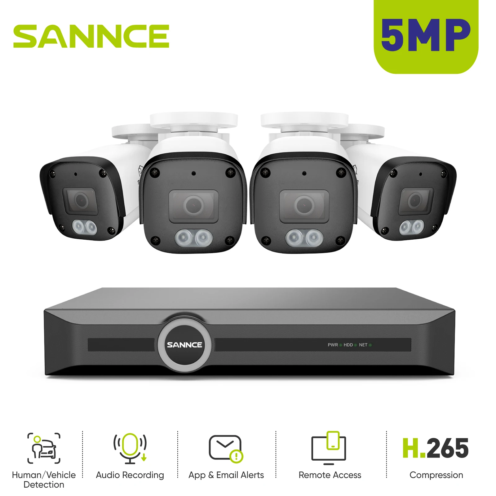 Home Security Camera System - SANNCE 5MP POE Security Camera Systems,
