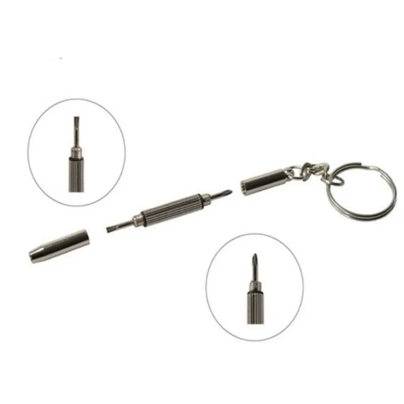 2pcs Portable 3 In 1 Keychain Screwdriver Eyeglass Sunglasses Watch Repair Kit Tool Hot Sale