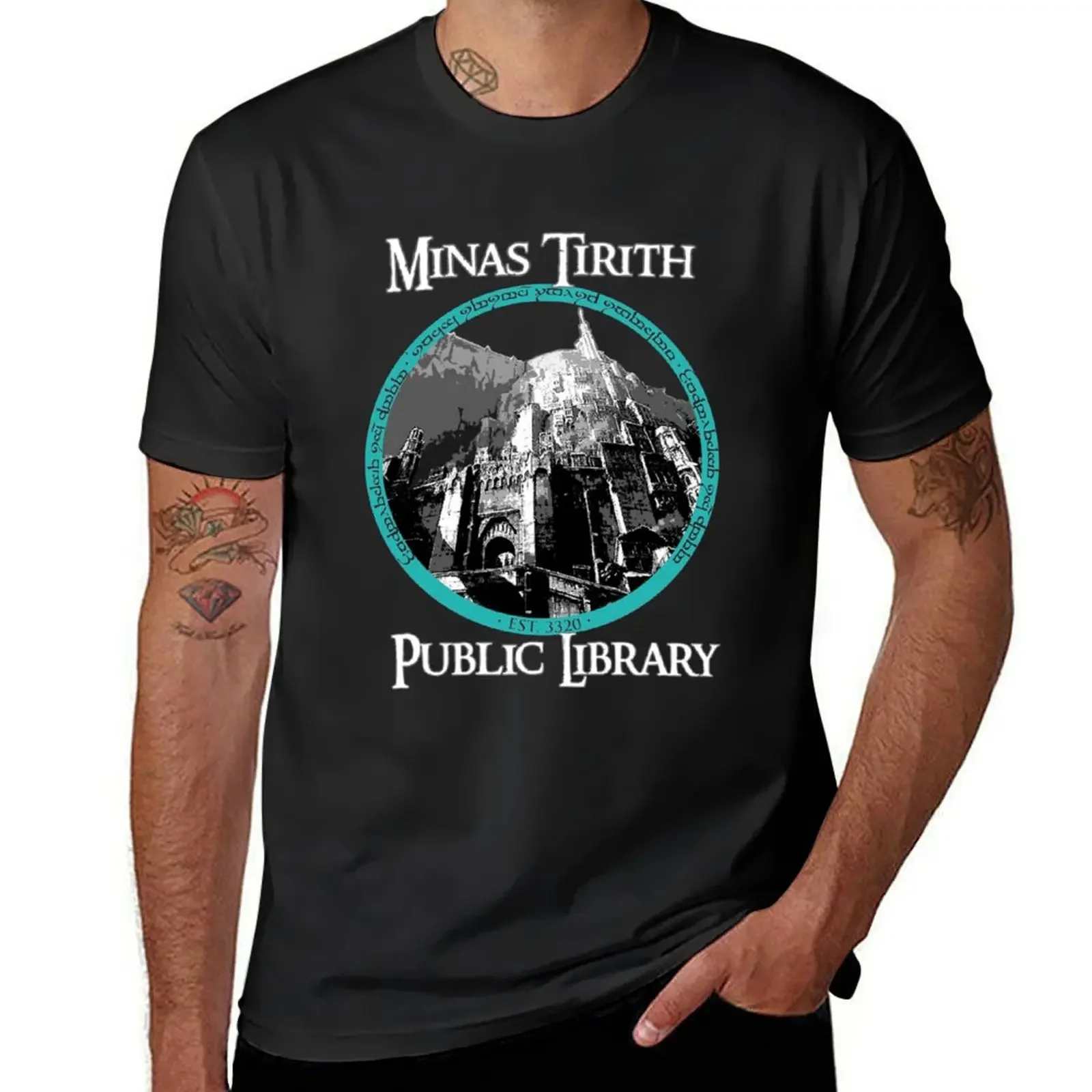 MINAS TIRITH PUBLIC LIBRARY T-Shirt cute clothes man clothes black t shirts for men