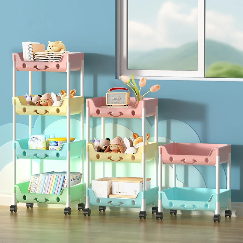 Toy Storage Trolley Bookshelf Snack Rack For Children Storage Organizer Bathroom Accessories Closet Organizer Kitchen Storage