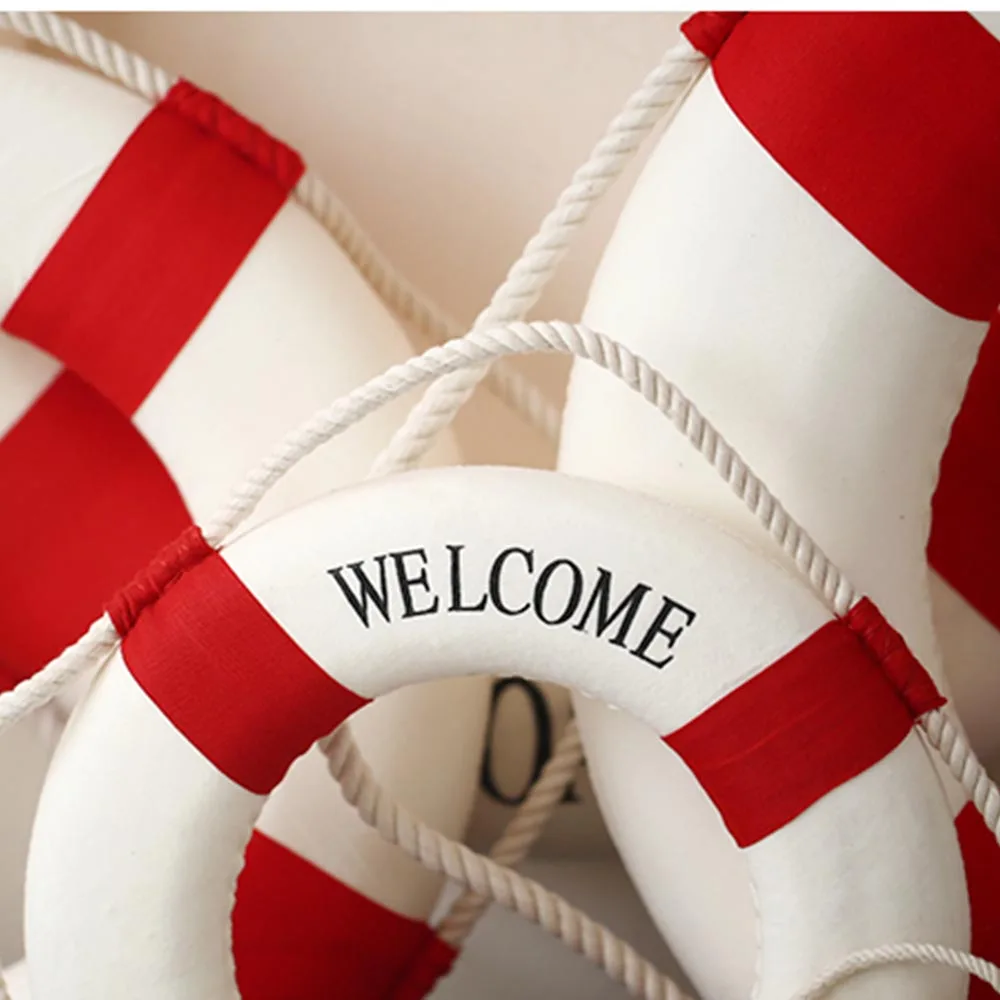 Lifebuoy Ring Boat Sea Life Buoy Hanging On The Ship\'s Mediterraneo Style Home Welcome Aboard Decoration Wall