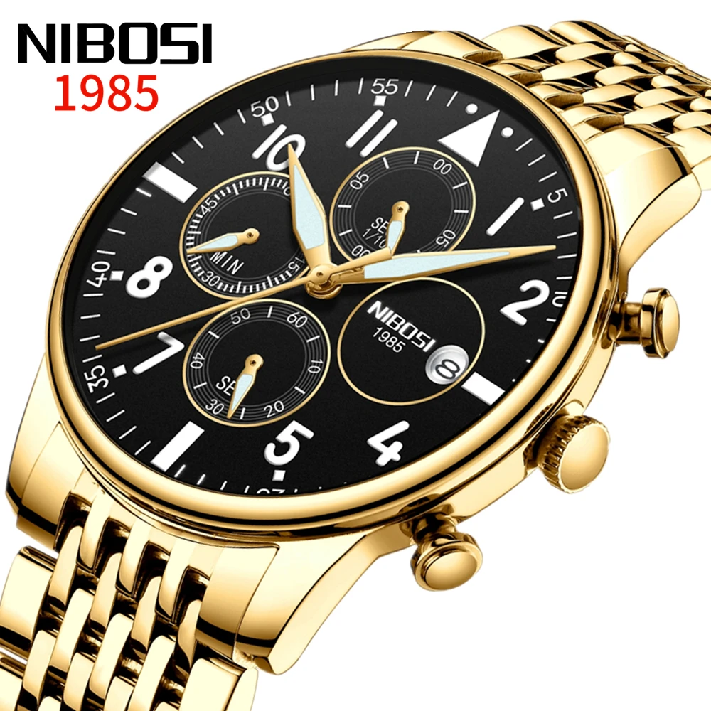 Luxury Watch Index - NIBOSI Fashion Herenhorloges Topmerk Luxe Quartz