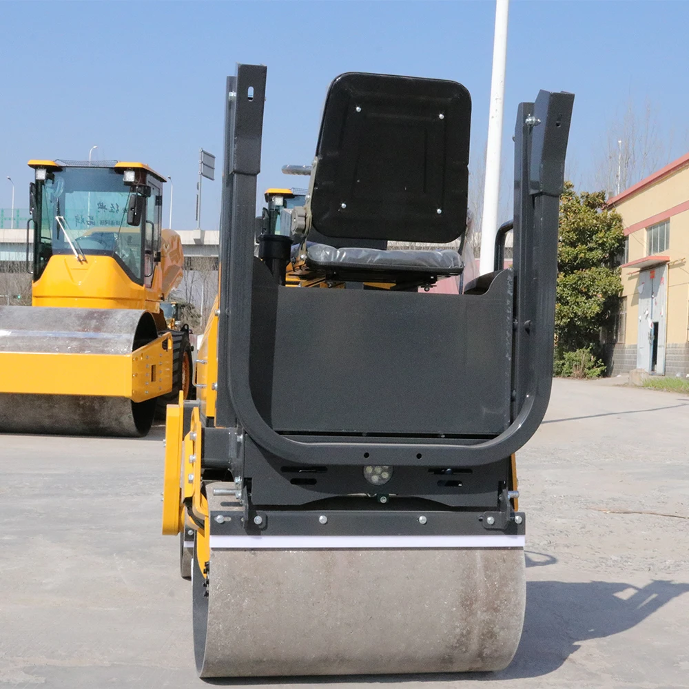 آلات الطريق 1T أسطوانة الطريق ذات الطبل المزدوج أسطوانة الطريق الاهتزازية ذات الطبل المزدوج للبيع