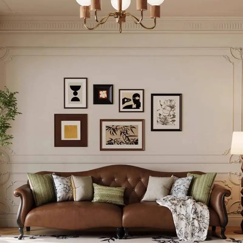 Retro Three Seater Living Room Sofas Wood Brown House Lazy Living Room Sofas Lounge Single Modern Muebles Para El Hogar Couch