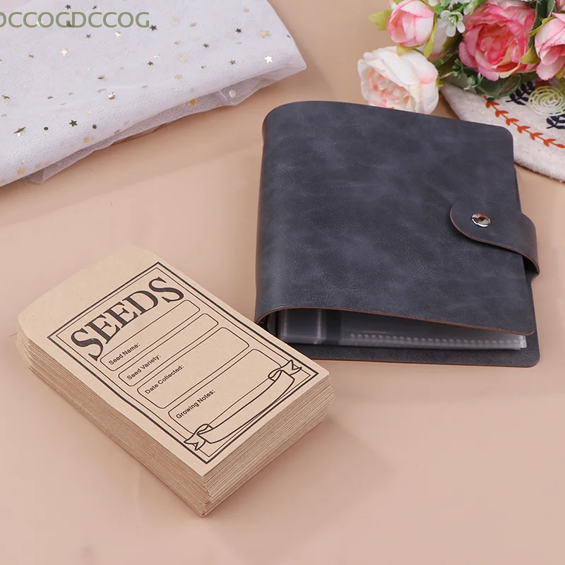 

1 Set Garden Seeds Storage Organizers Seed Organizer Binder With 50pcs Self-Sealing Seed Envelopes Seed Packet Organizer Seed
