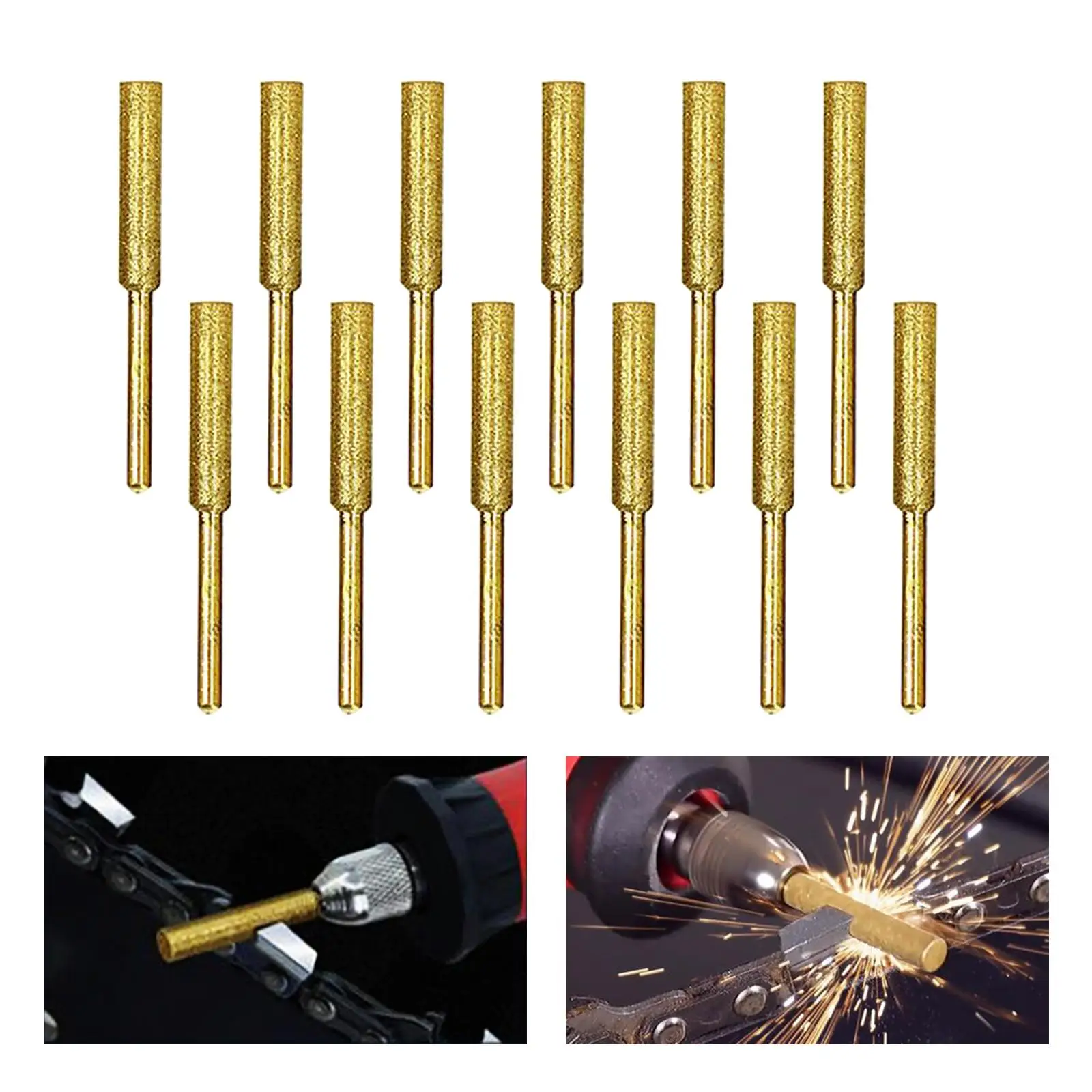 12x Diamond Chainsaw Sharpener Bits Saw Chainsaw Chain Sharpener