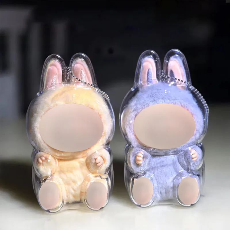 Per Labubu Custodia protettiva trasparente Monster Toy Elf Doll Cover Scatola di immagazzinaggio Cute Elf Plushie Display Cover per bambole da festa