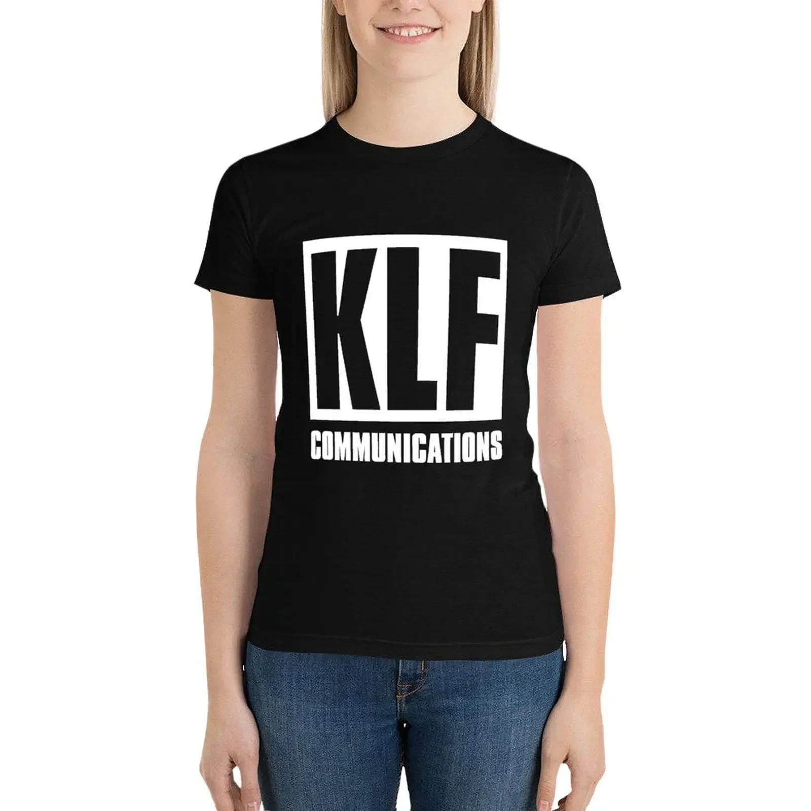 

KLF Communications (white bg, black letters) T-Shirt oversized cute clothes clothes for woman