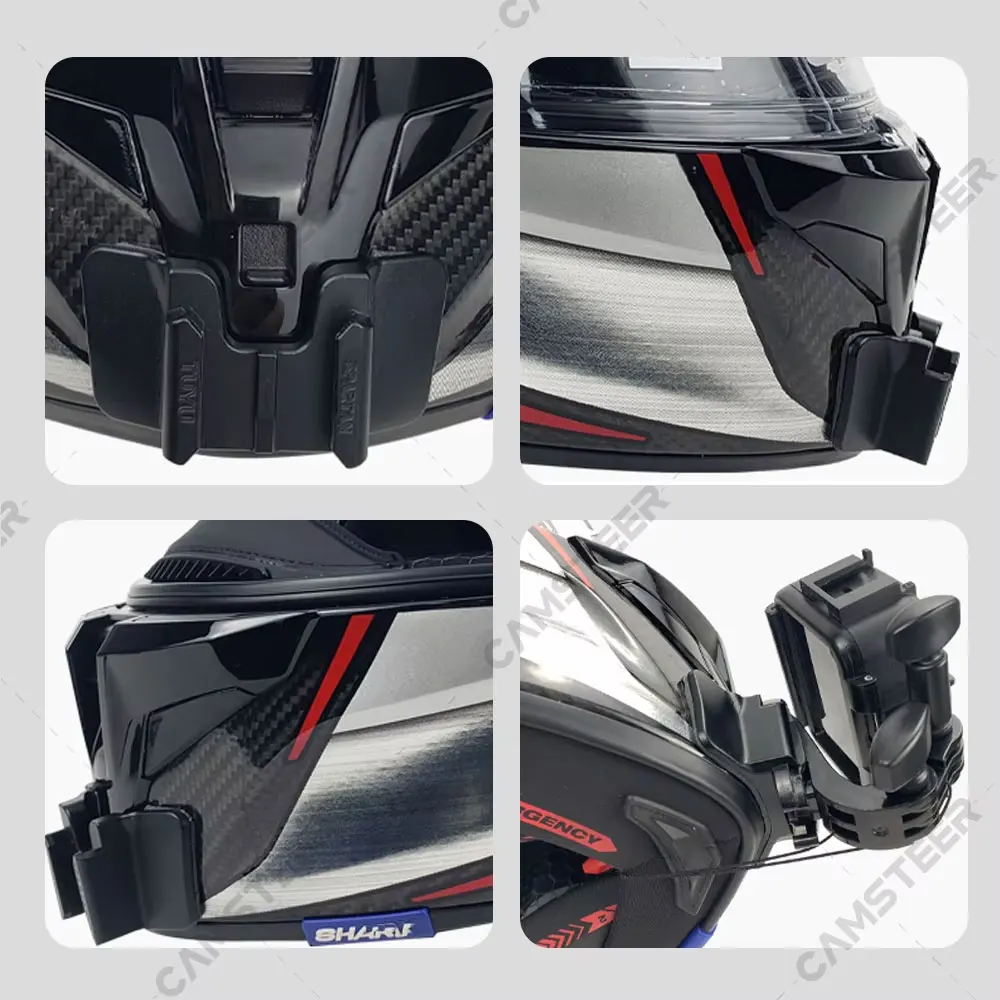 Uchwyt szczękowy Shark Spartan Gt Custom z aluminium do kasku, do GoPro Hero 13 12 11 10 9, Insta360 X4 X3 Ace Pro, DJI Action 6 5Pro — zdjęcie 4