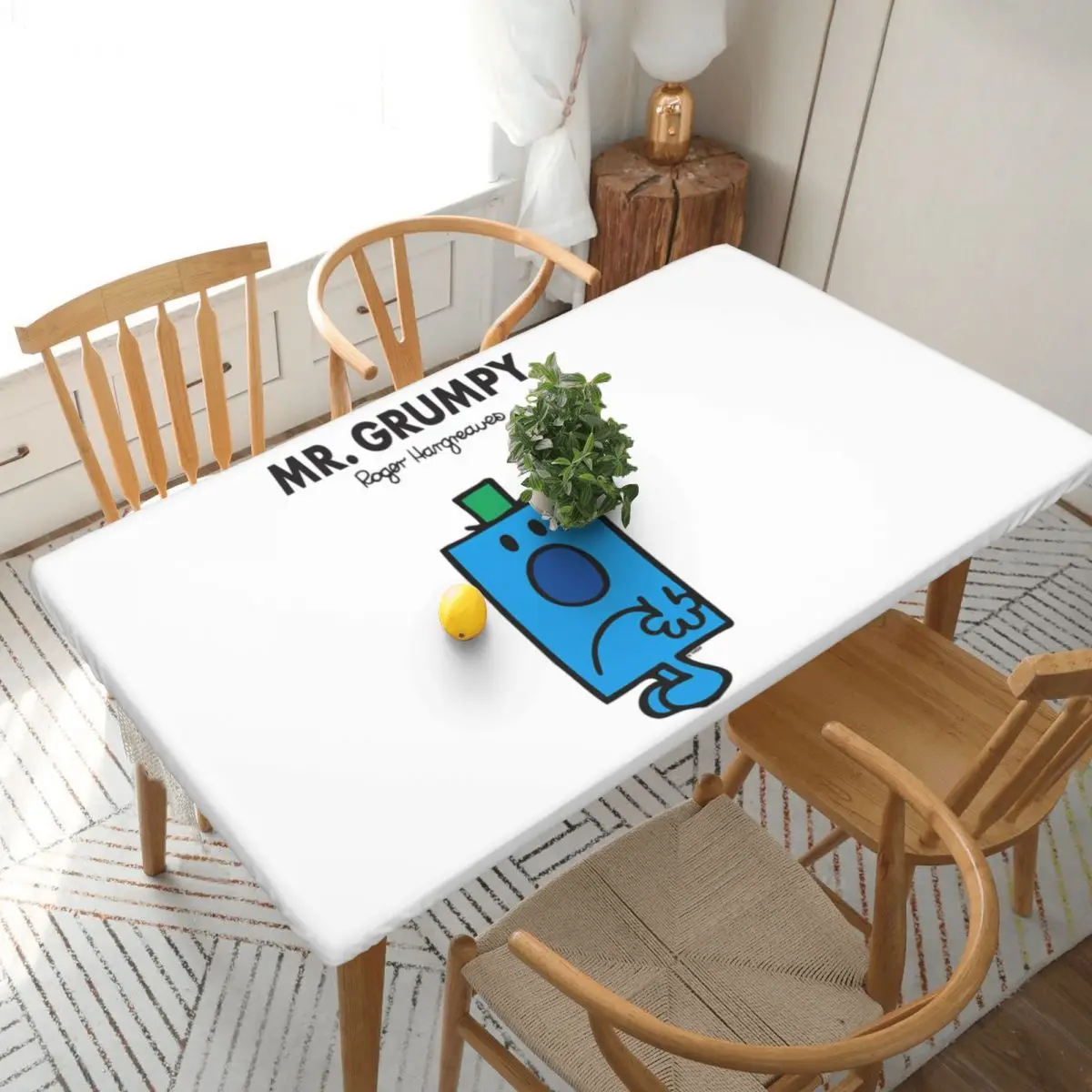 Mr. Grumpy Customized Rectangular Tablecloth Oilproof Table Cover for Dining Events Table Cloth