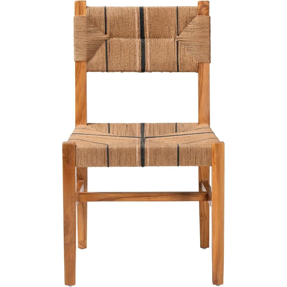 مجموعة بالي وبريتا: كرسي طعام طبيعي مصنوع من نسيج الورق وخشب الماهوجني #3