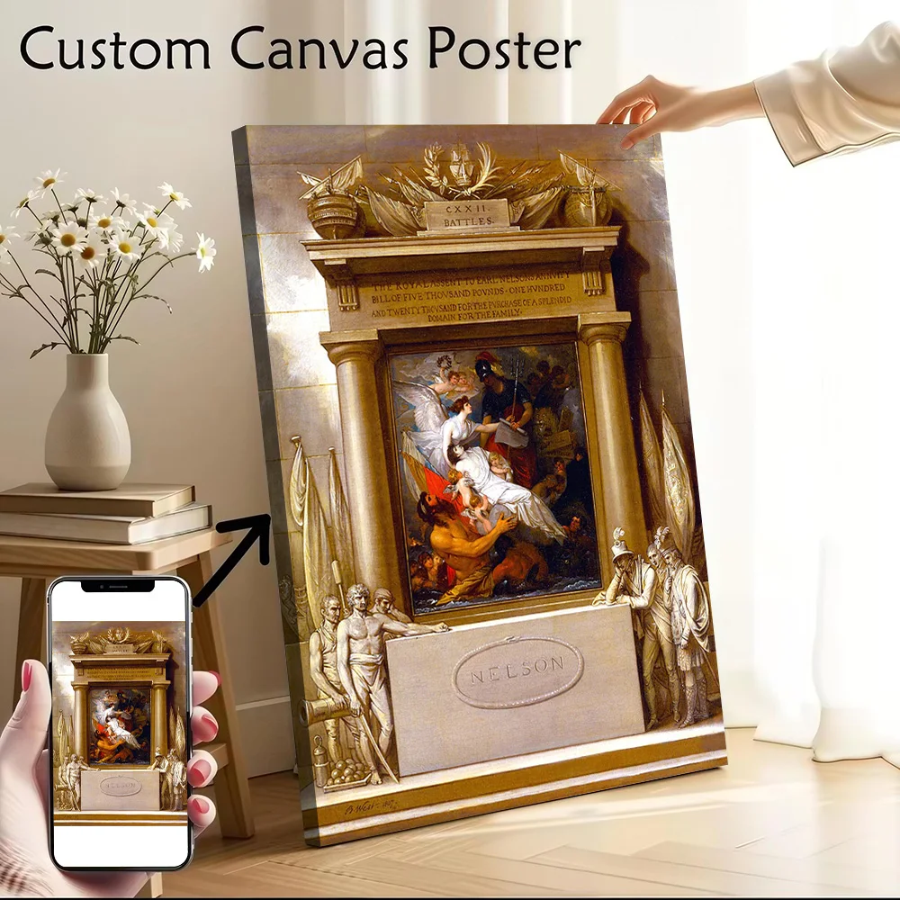 Apotheosis of Nelson Painting Printed Canvas Poster Personalized High Quality Wall Art Paintings for Gamer Decoration Home Decor