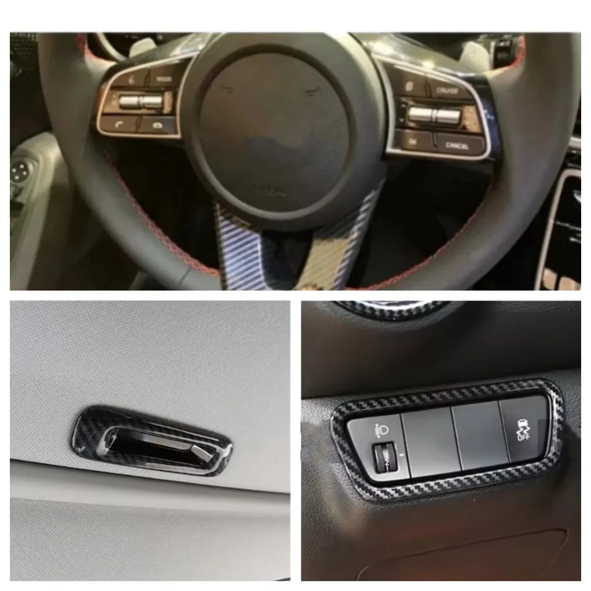

Fit For Kia Cerato k3 2019 2020 2021 Steering wheel headlights Adjusting skylight door bowl handle Interior accessories