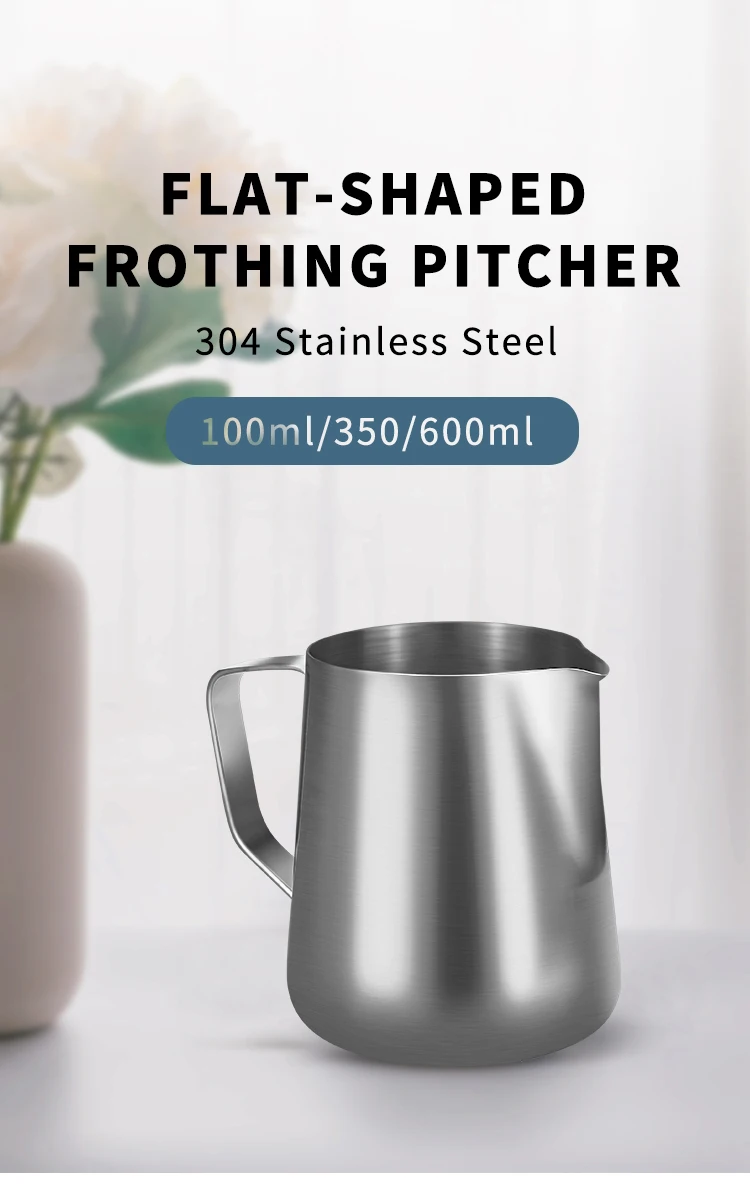 Milchaufschäumer Krug Edelstahl Behälter 100ML 350ML 600ML Aufschäumen Krug Kaffeetassen Latte Barista Espresso Maker Zubehör – Detail 2