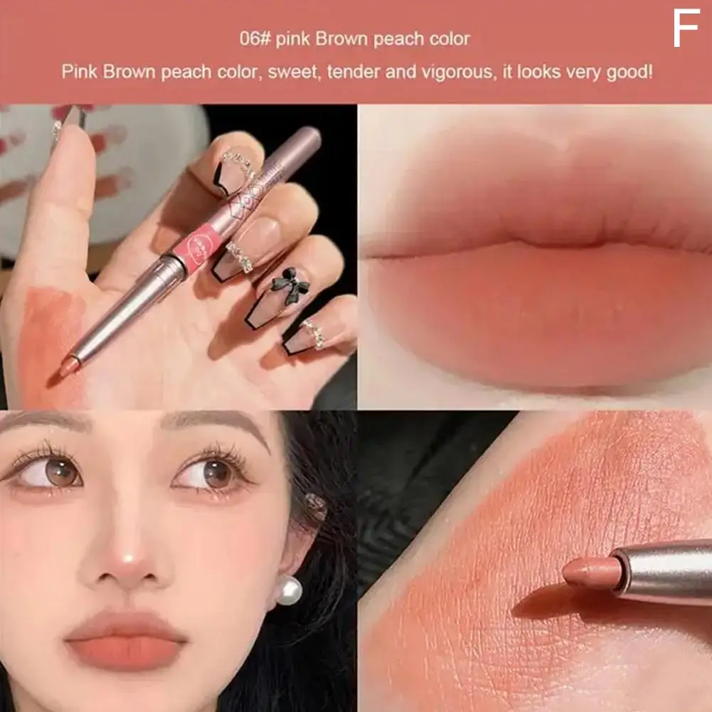 6 Colors Rotating Lip Liner Lipstick Pen Waterproof Long-lasting Matte Lip Contouring Lip Liner Pencil Female Makeup Cosmetics