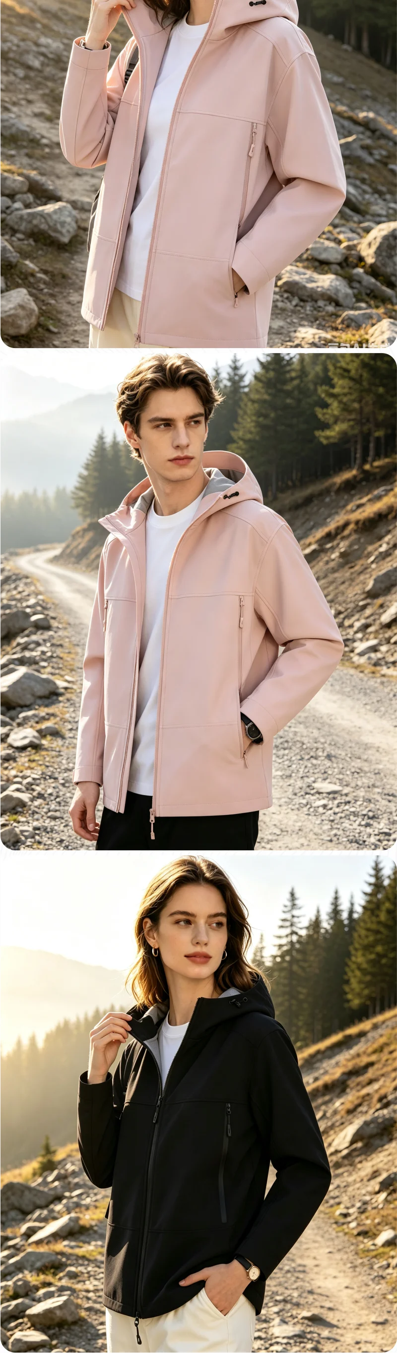 Maßgeschneiderte Parker-Windbreaker mit kostenlosem Logodruck, Frühlings- und Herbstjacken, Outdoor-Sportbekleidung, winddichter Mantel, Teamkleidung – Detail 3