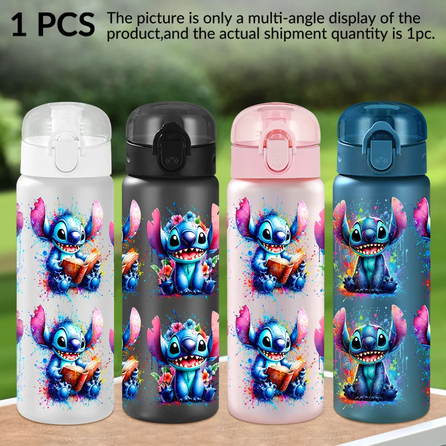 

1Pc Disney Stitch Reading Pattern 26oz Plastic Water Bottle Outdoor Sports Water Cup Birthday/Homecoming Gift