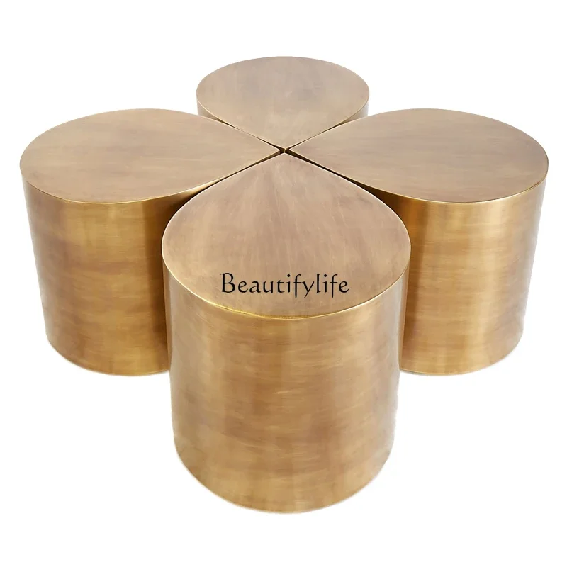 

XX39-*Coffee table brushed bronze craft special-shaped sofa edge