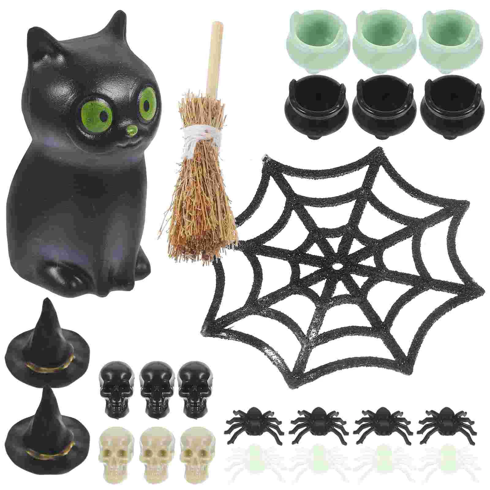 Halloween Home Decor Miniature Ornaments House Fairy Accessories Boilers Witch Caps Baby Things Kit Miniatures