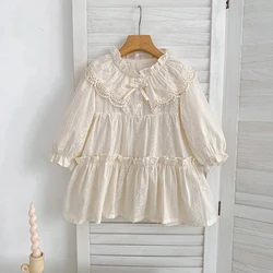 New Baby Girls Dress Girls Sweet Girl Dress Ruffle Trim Party Princess Dress Lace Collar Going Out Casual Dresses Little Clothes