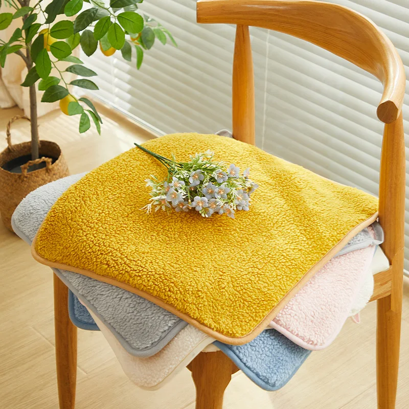 Winter lamb wool chair pad plush office dining chair stool pad butt universal in winter