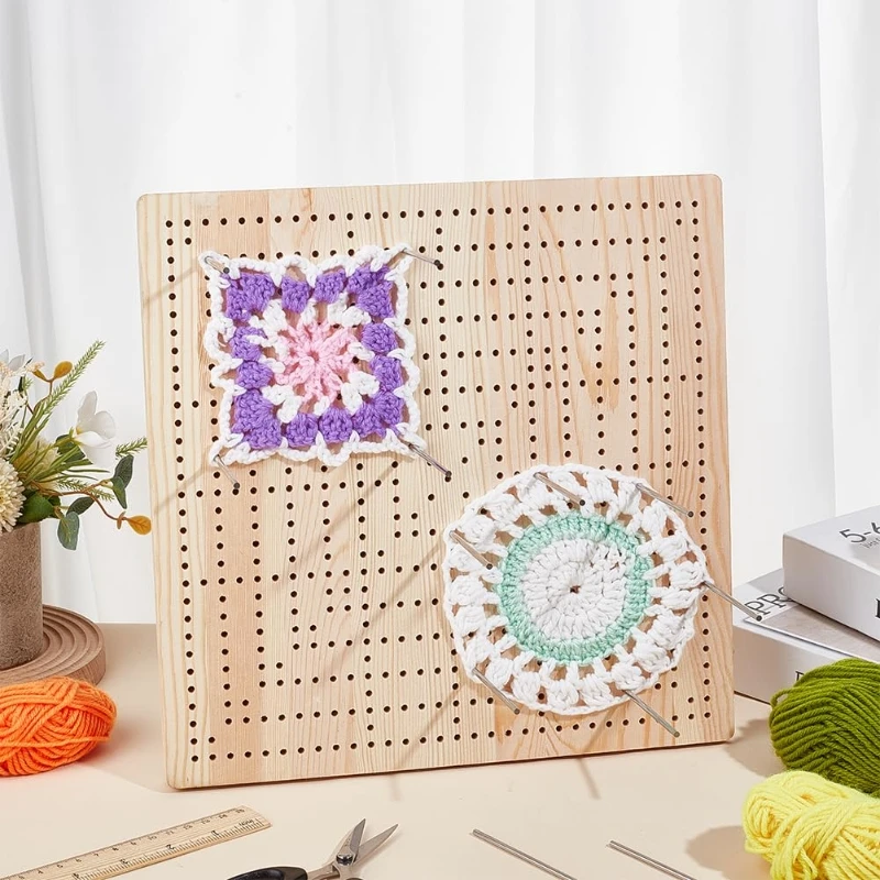 يدويا خشبية الكروشيه كتلة لوحة قابلة لإعادة الاستخدام الخيزران شبكة الحياكة مجلس النسيج الكروشيه الحياكة حجب حصيرة للحرفيين