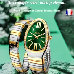 Women's watch fashionable personality snake bracelet watch diamond stainless steel watch for women