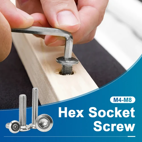 Imagen 2 del producto NINDEJIN 2-50 Uds tornillo de cabeza plana hexagonal para muebles de acero inoxidable M2 M2.5 M3 M4 M5 M6 M8 M10 tornillos de conector para muebles