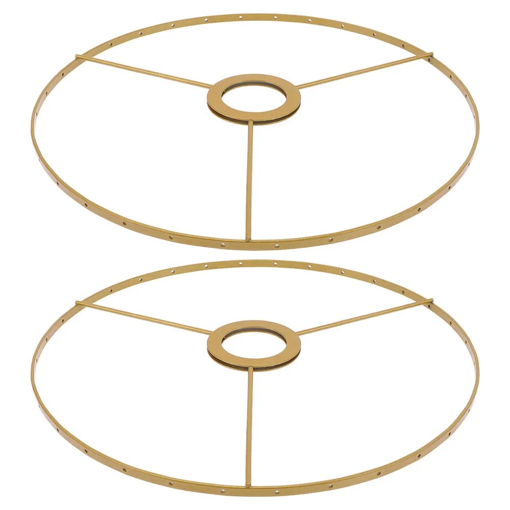 

2pcs Lampshade Frame Iron Lamp Shade Ring Replacement Sturdy E27 Wire Frame 1Cm Center Hole Diy Metal Ring For Pendant Lampshade