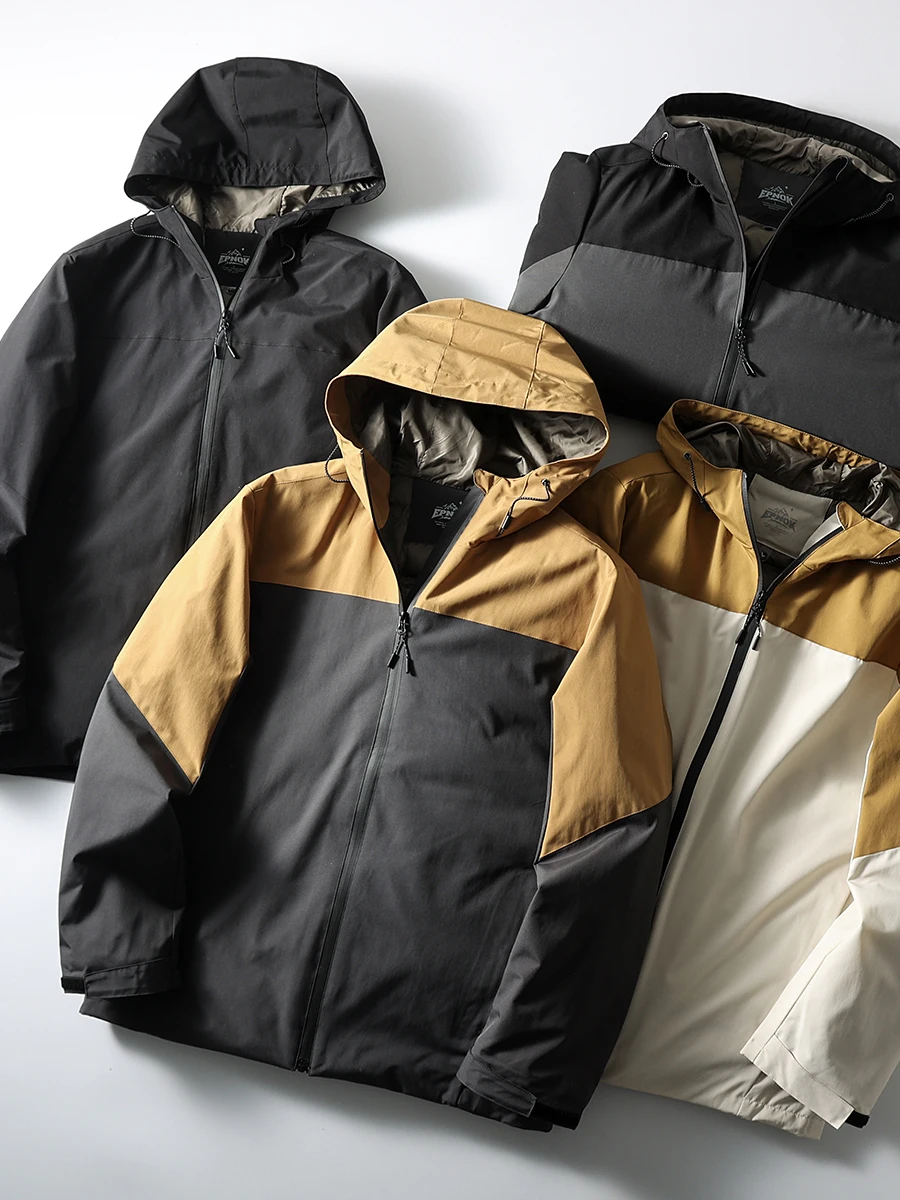 

Мужская утепленная зимняя куртка с капюшоном для активного отдыха, водонепроницаемая, ветрозащитная, теплая, с цветовыми блоками, хлопковая, приталенного кроя, модная, в городском стиле