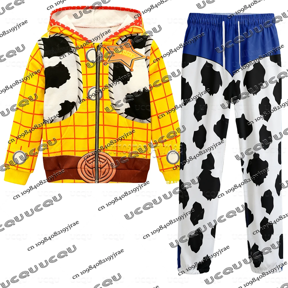 

Disney Toy Story Tracksuit Sets Hoodies+Pants Set Woody Buzz Lightyear Cosplay Clothing Casual Zipper Coat Sets Christmas Gifts