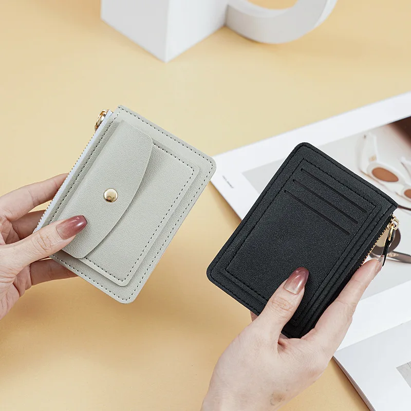 PVC Small Short Coin Purse With Zipper Cross-border New Model Card Holder Mini Wallet