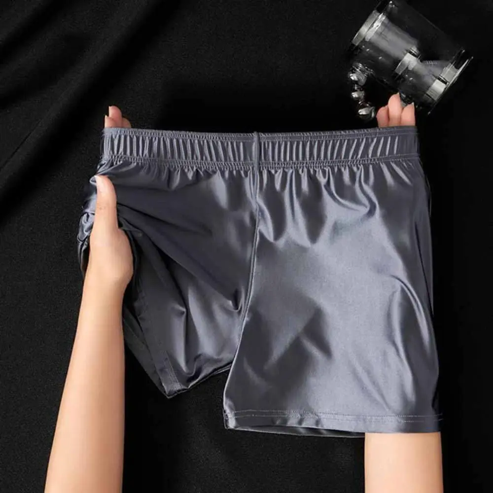 

3Pcs Comfortable Plus Size Men's Boxer Briefs Mid Waist Seamless Stain Silk Panties Lingerie Elastic Underwear for Man Gifts