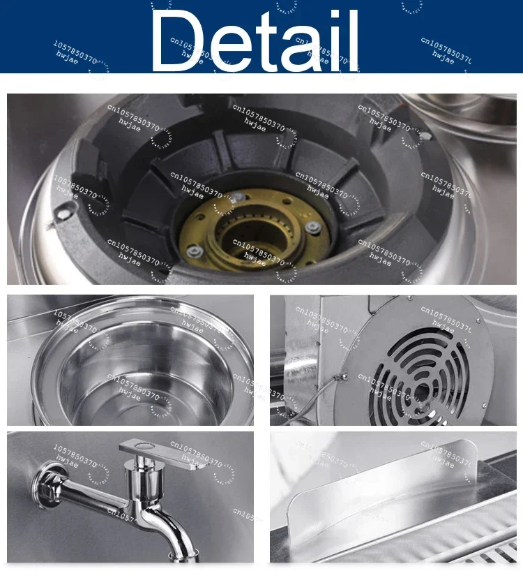 Classic High-Quality Commercial Gas Stove with Oven & Wok Burner Restaurant Cooking Equipment Cooker
