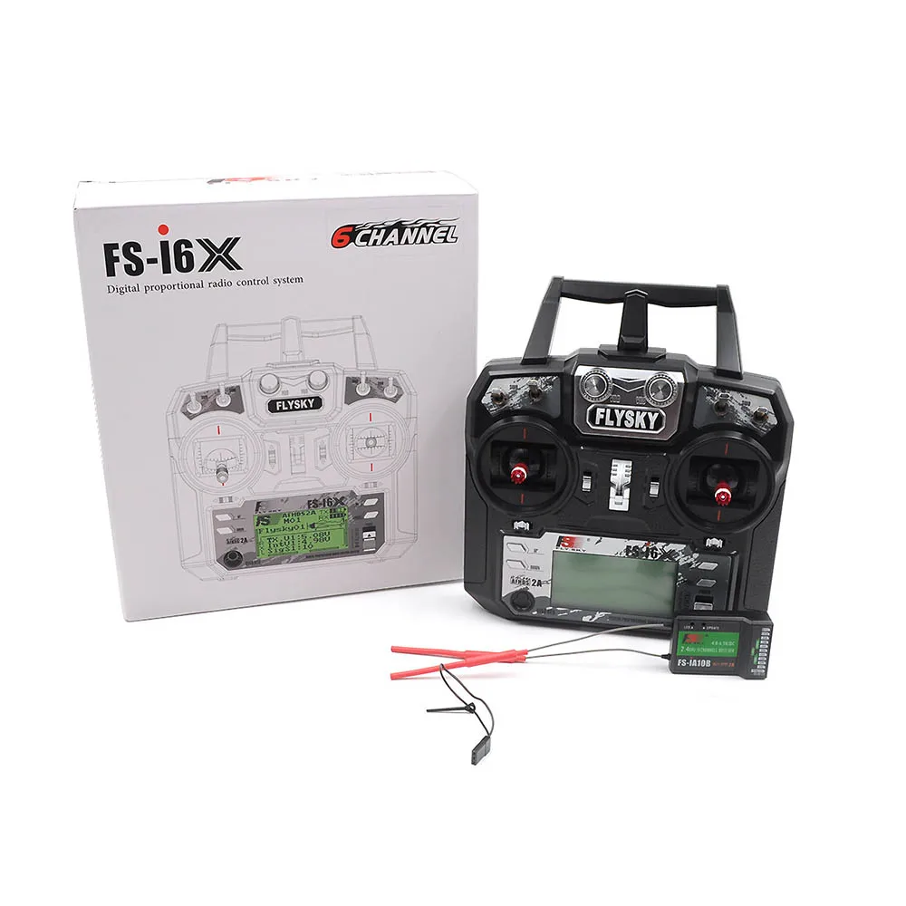 FLYSKY FS-i6X I6X AFHDS 2A RC Transmitter with X6B IA6B IA10B Receiver 10CH 2.4GHz for Aairplane Helicopter FPV Racing Drones