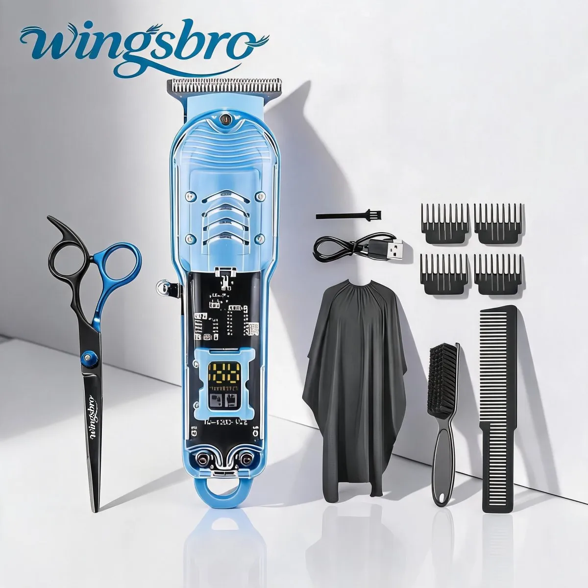 Electric Hair Clipper Hair Trimmer Set USB Rechargeable Razor Hair Cut