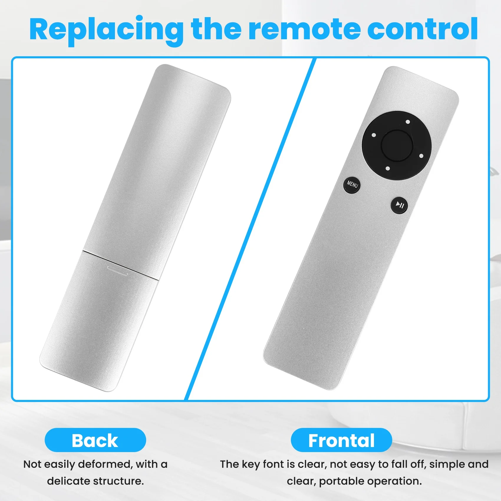 A31T IR Remote Control Replacement for TV 1 2 3 Generation A1294 A1469 A1427 A1378 Silver Plastic