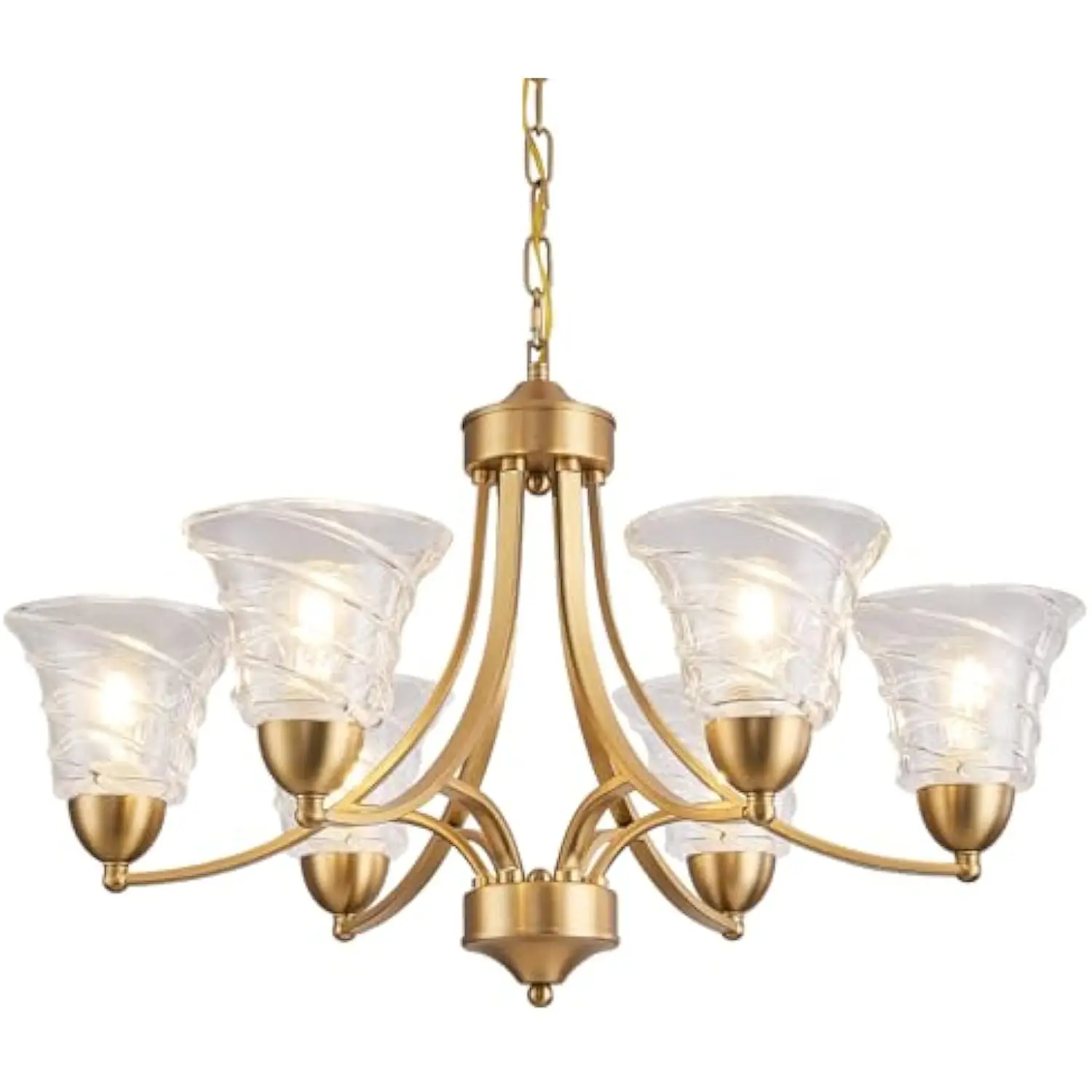 

Farmhouse 6 Light Gold Chandeliers for Dining Room Light over Table, Entryway Pendant Light for Foyer, Vintage Chandelier Ceili
