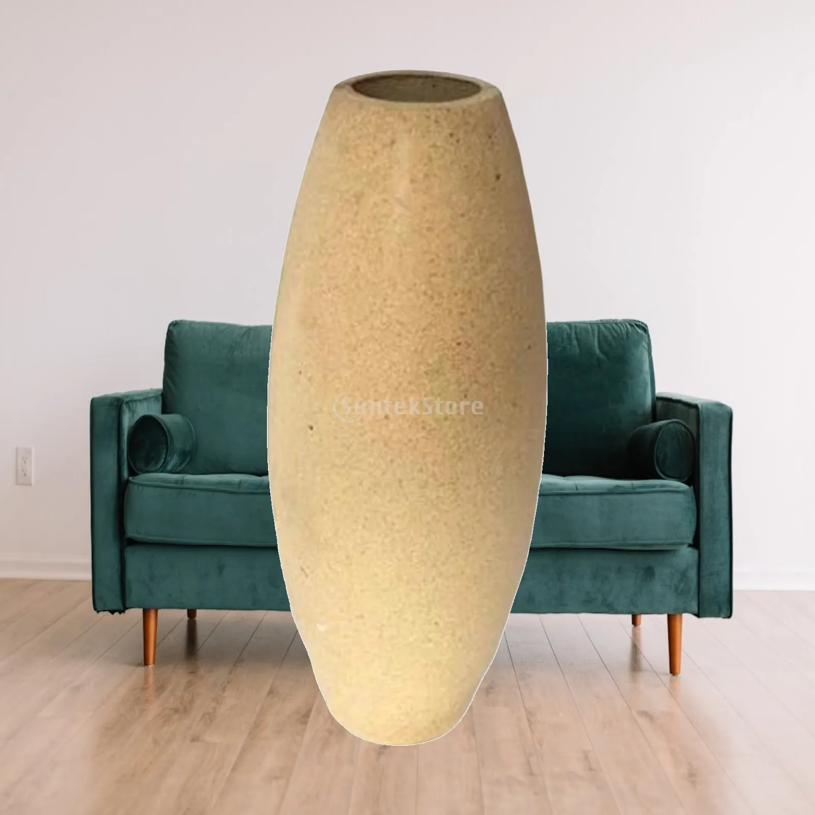 Natural Wood Bud Vase Donut Shape Leakproof Decorative Planter for Silk Flowers Rustic Bottle Flowerpot for Wedding Table Home