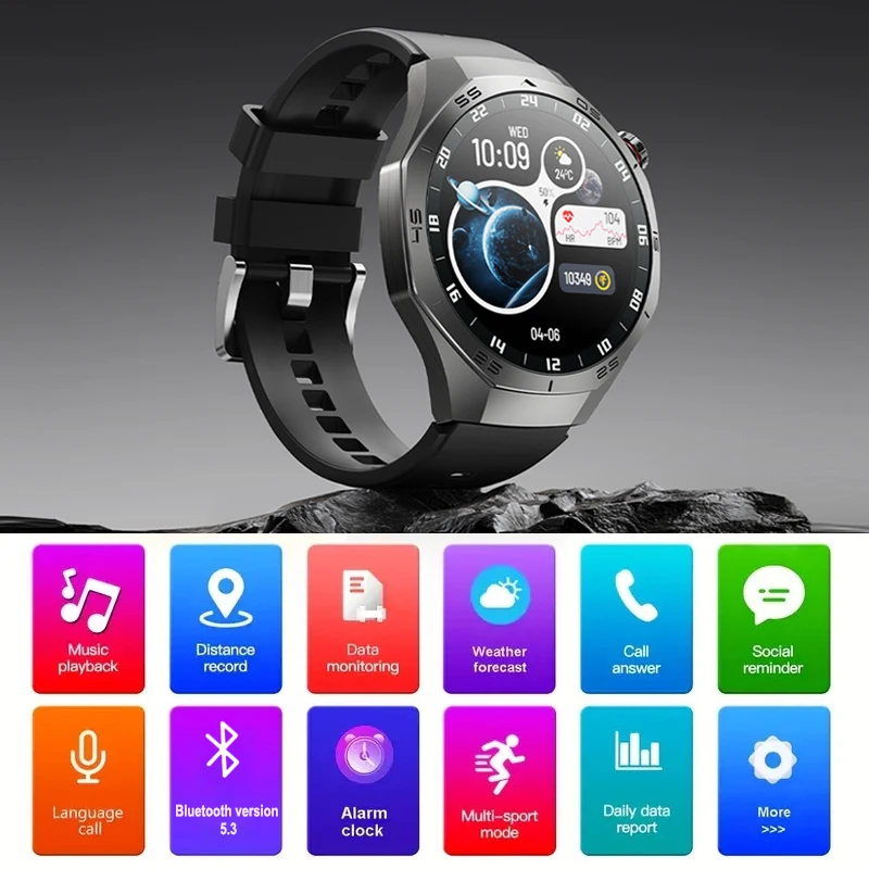 Nuovo GT5 Pro Astuto Della Vigilanza Degli Uomini Per Huawei HD AMOLED Schermo GPS Traiettoria di Movimento Frequenza Cardiaca Chiamata Bluetooth Sport Astuto Della Vigilanza IP68